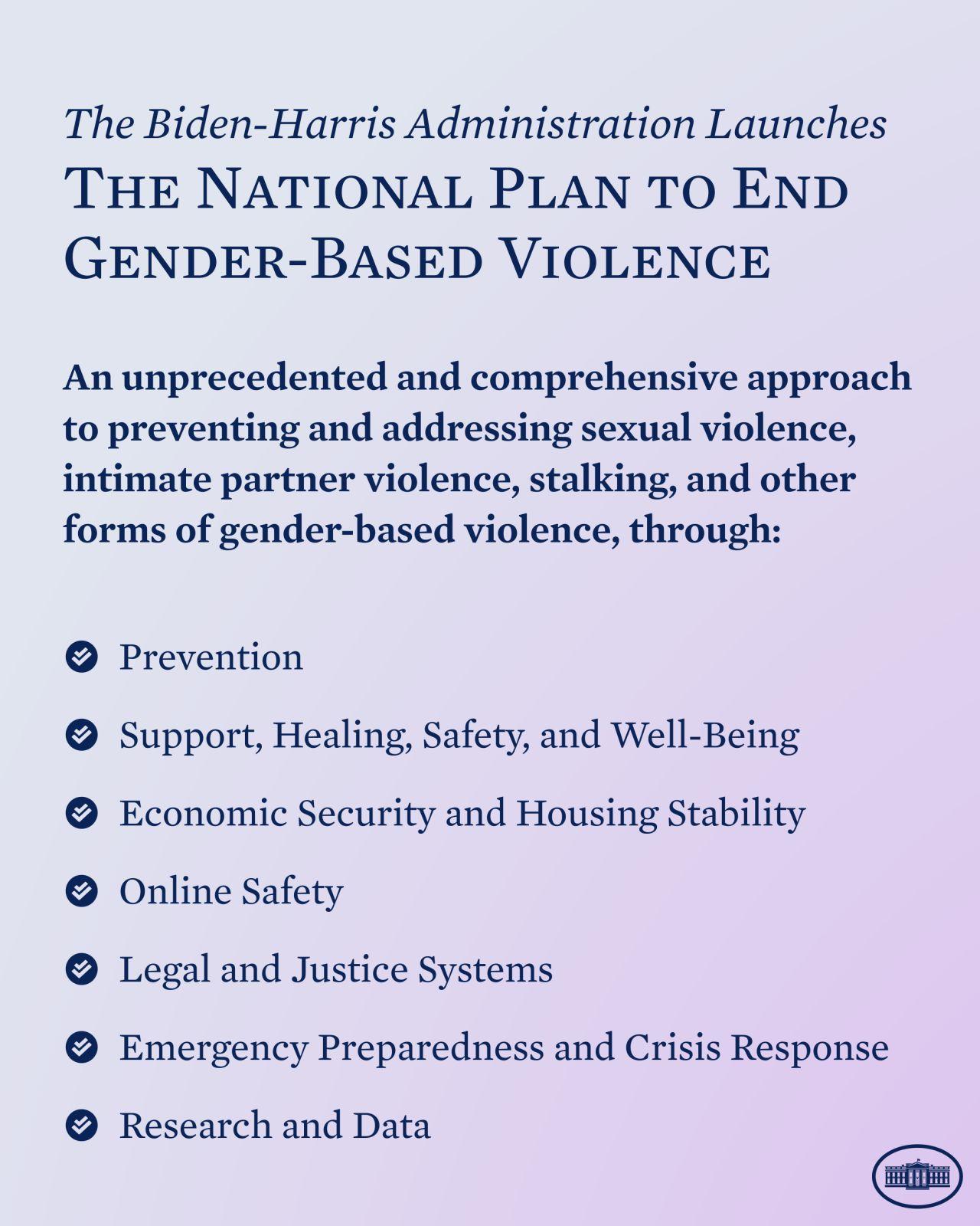 White House focuses on <b>prevention</b> in National Plan to End <b>Gender</b> ...